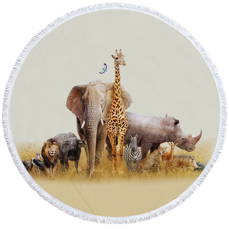 The African Wildlife Animals Beach Towels