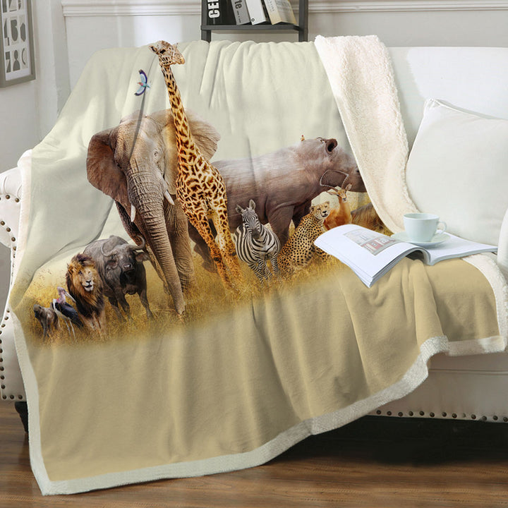 The African Wildlife Animals Couch Throws