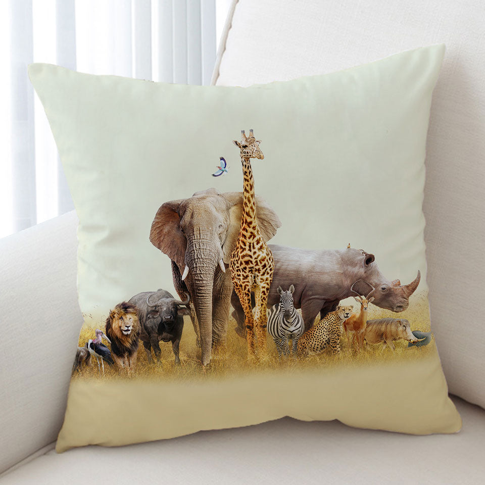 The African Wildlife Animals Cushion