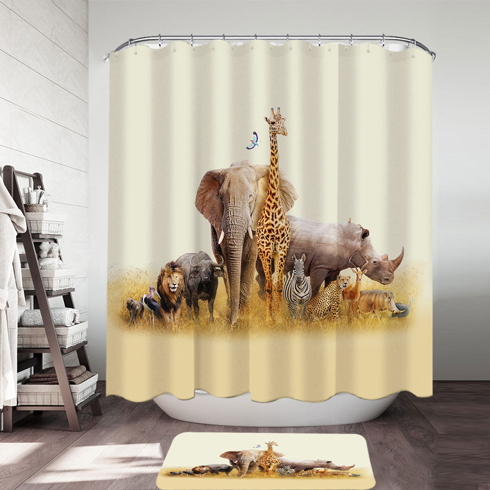 The African Wildlife Animals Shower Curtain