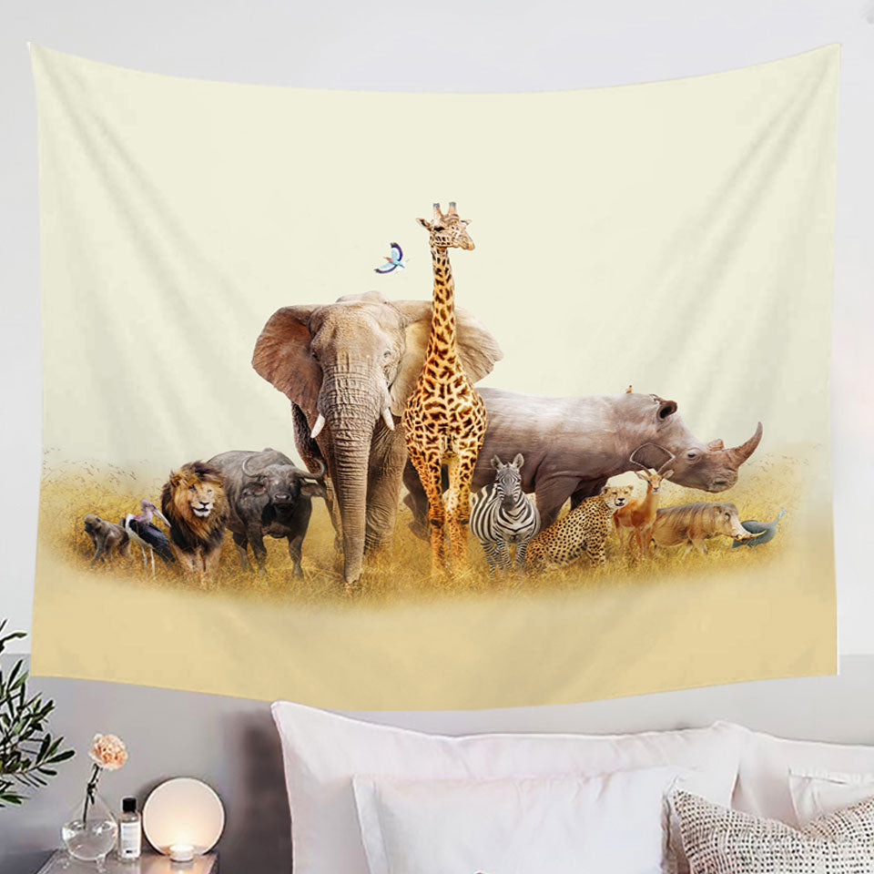 The African Wildlife Animals Wall Decor Tapestry