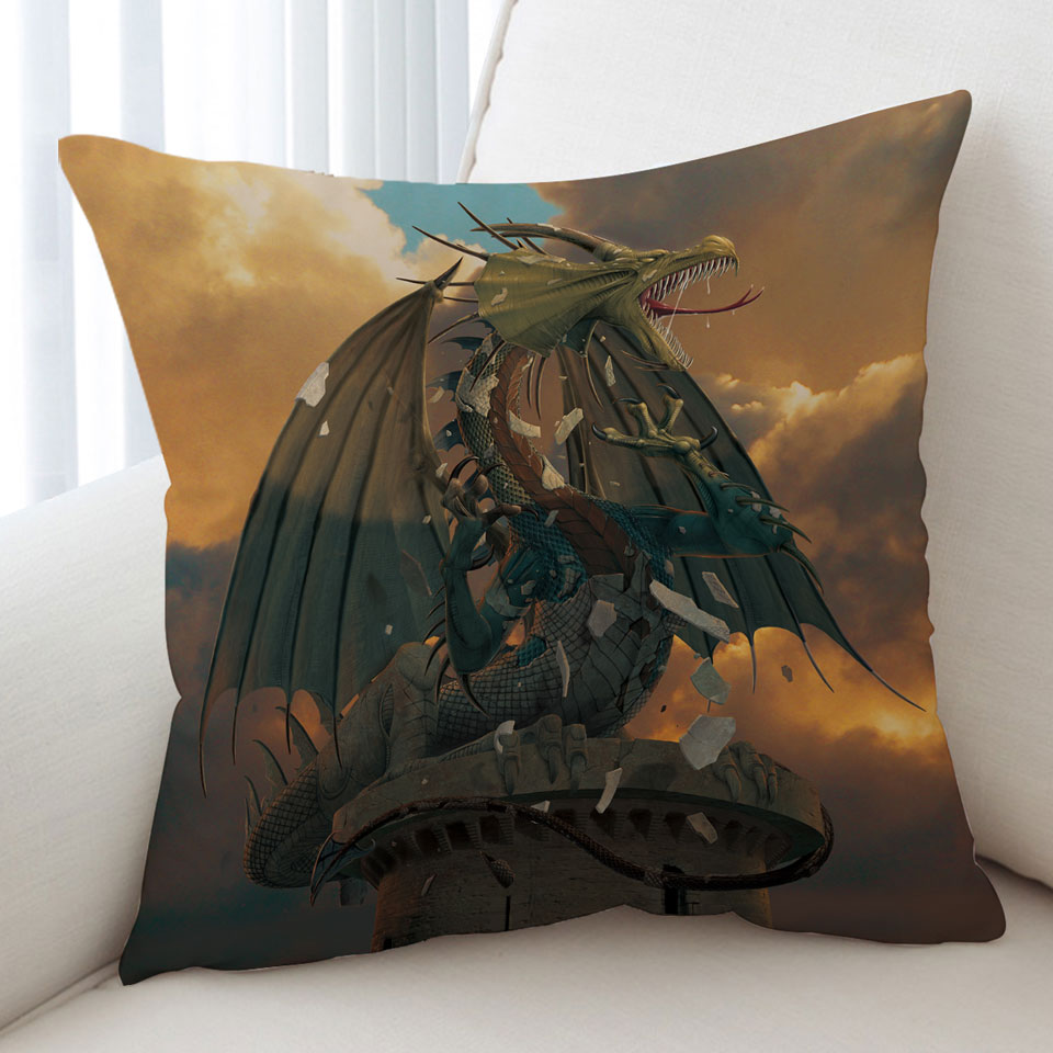 The Awakening Cool Fantasy Dragon Throw Pillow