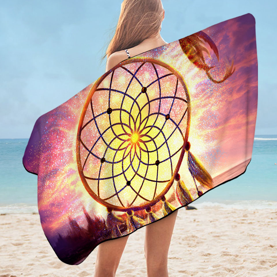 The Beach Magical Dream Catcher Microfiber Beach Towel