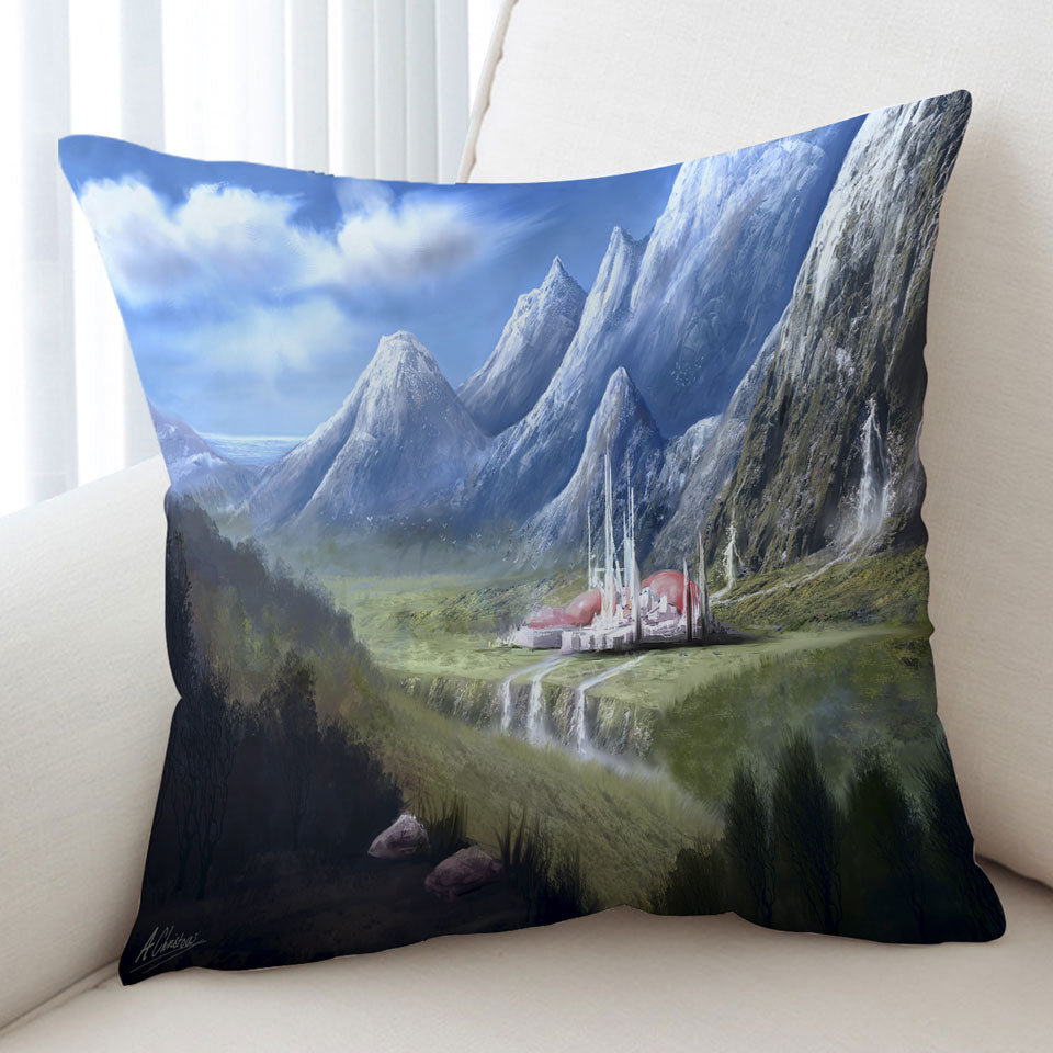 The City of Kiria Fantasy Art Sofa Pillows