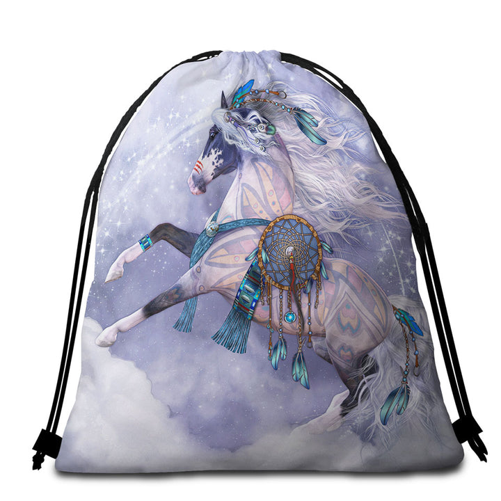 The Cloud Dancer Magical Native American Horse Beach Bag for Towel