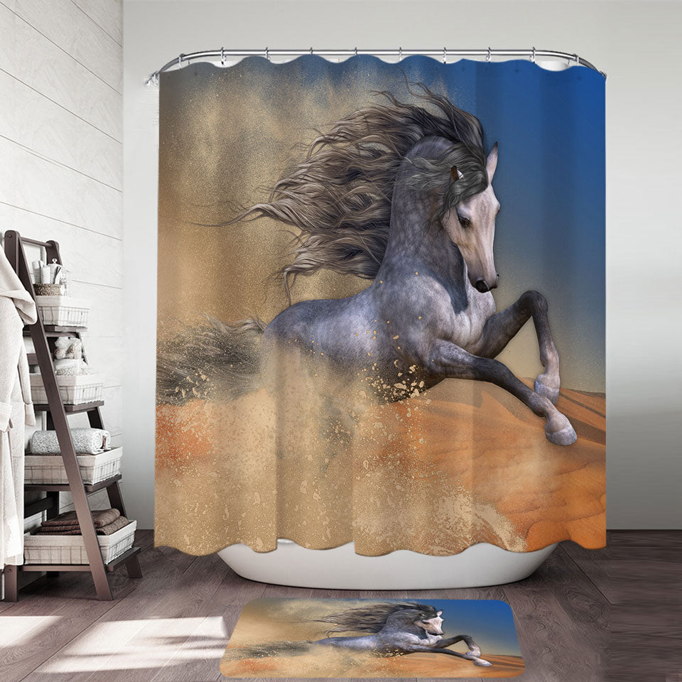 The Desert Barb Wild Horse Shower Curtain