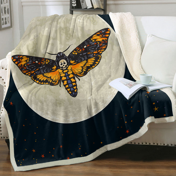 The Moon Death Moth Couch Throws