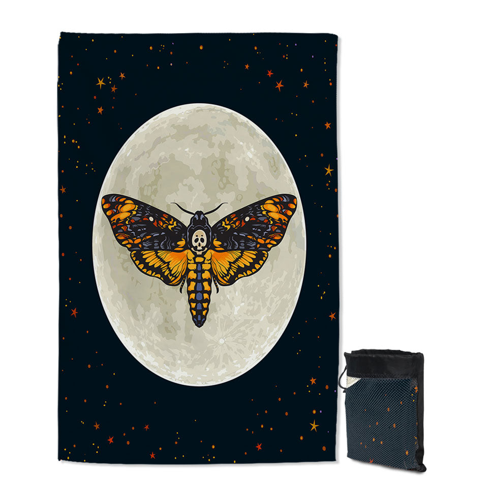 The Moon Death Moth Quick Dry Beach Towel