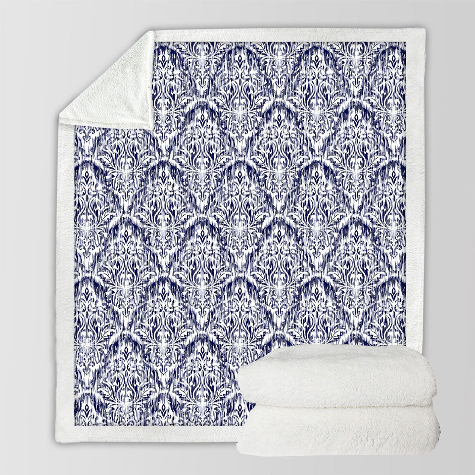 The Oriental Blue Sherpa Blanket