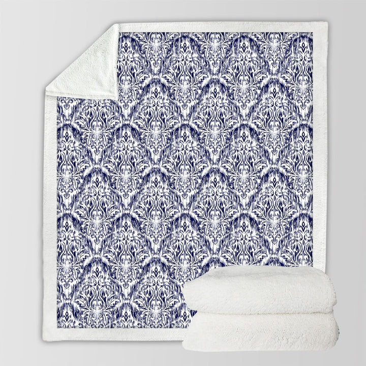 The Oriental Blue Sherpa Blanket