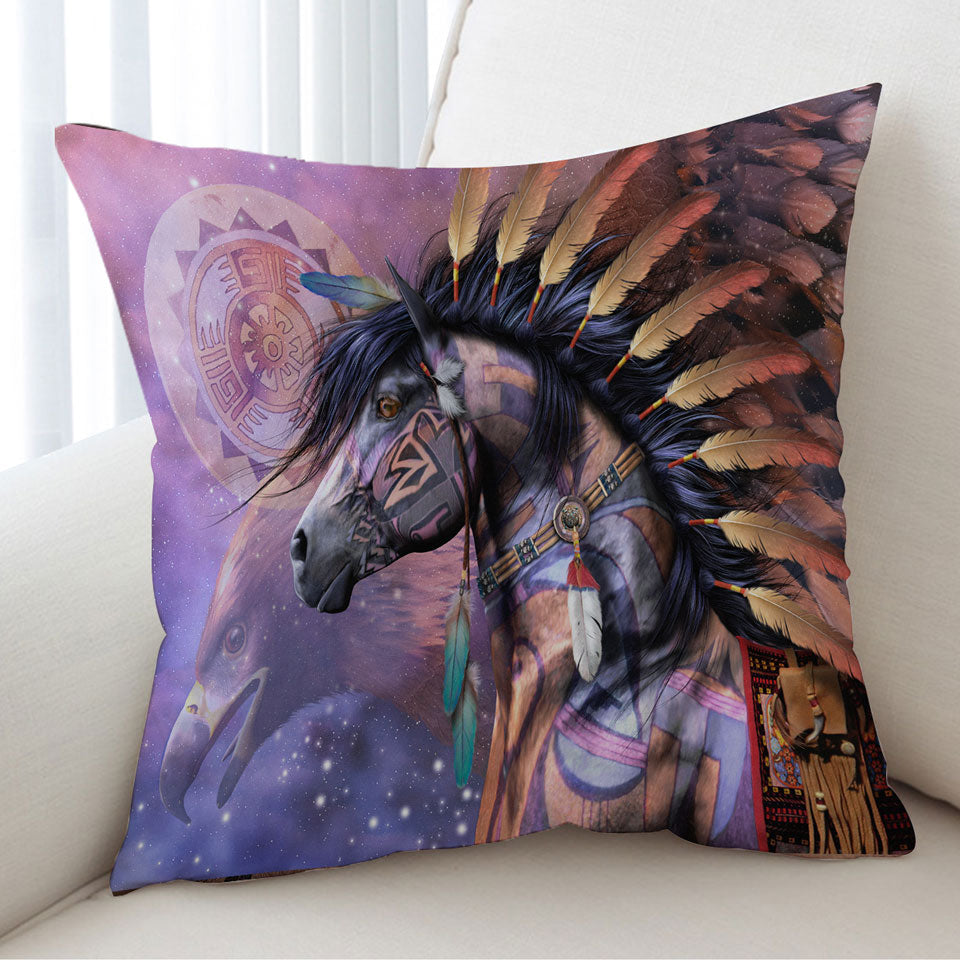 The Shaman Native American Horse Cushion Covers