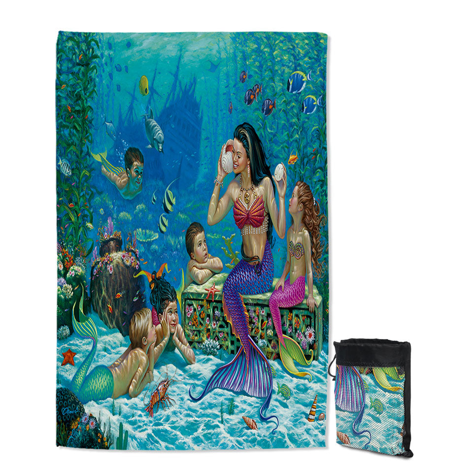 The Story Teller Mermaids Underwater Microfiber Towels For Travel