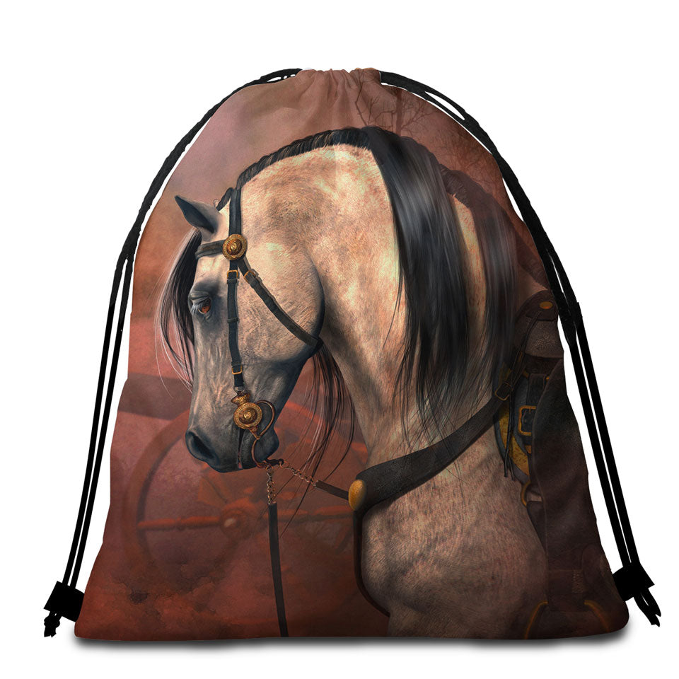 The Traveler Solid Strong White Horse Beach Towel Pack