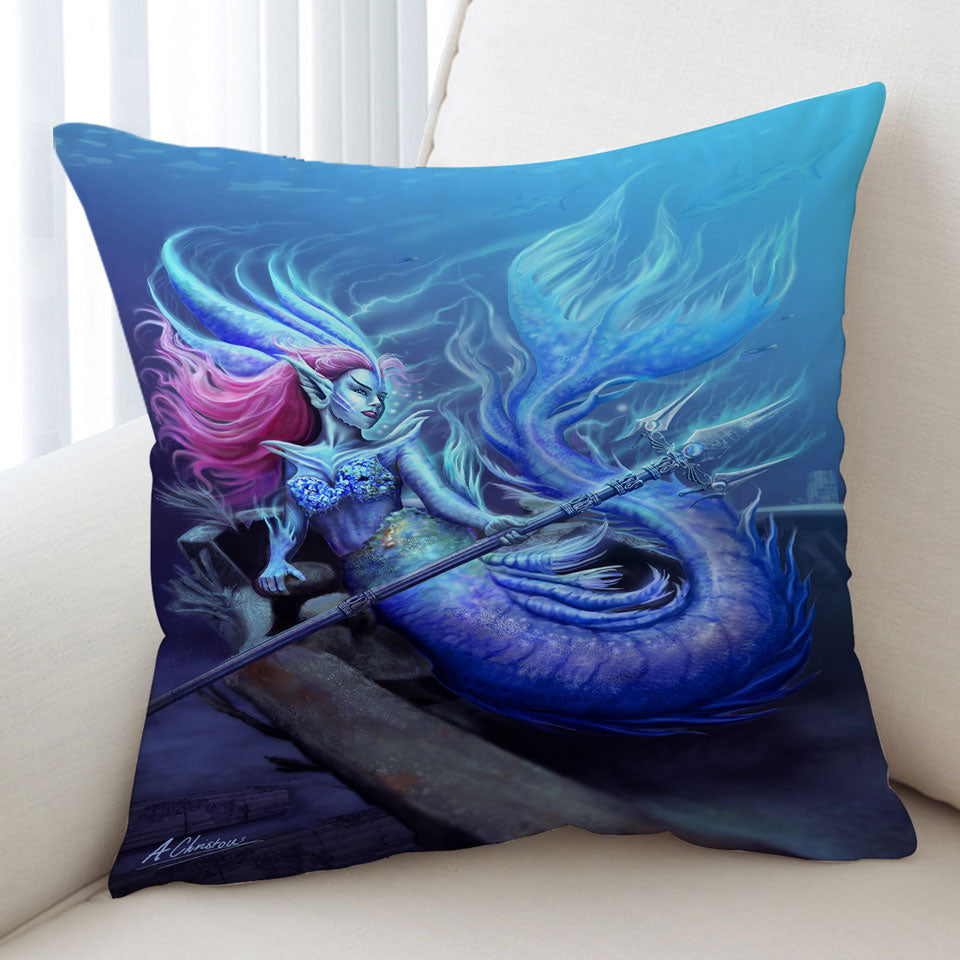 The Underwater Protector Beautiful Mermaid Cushion