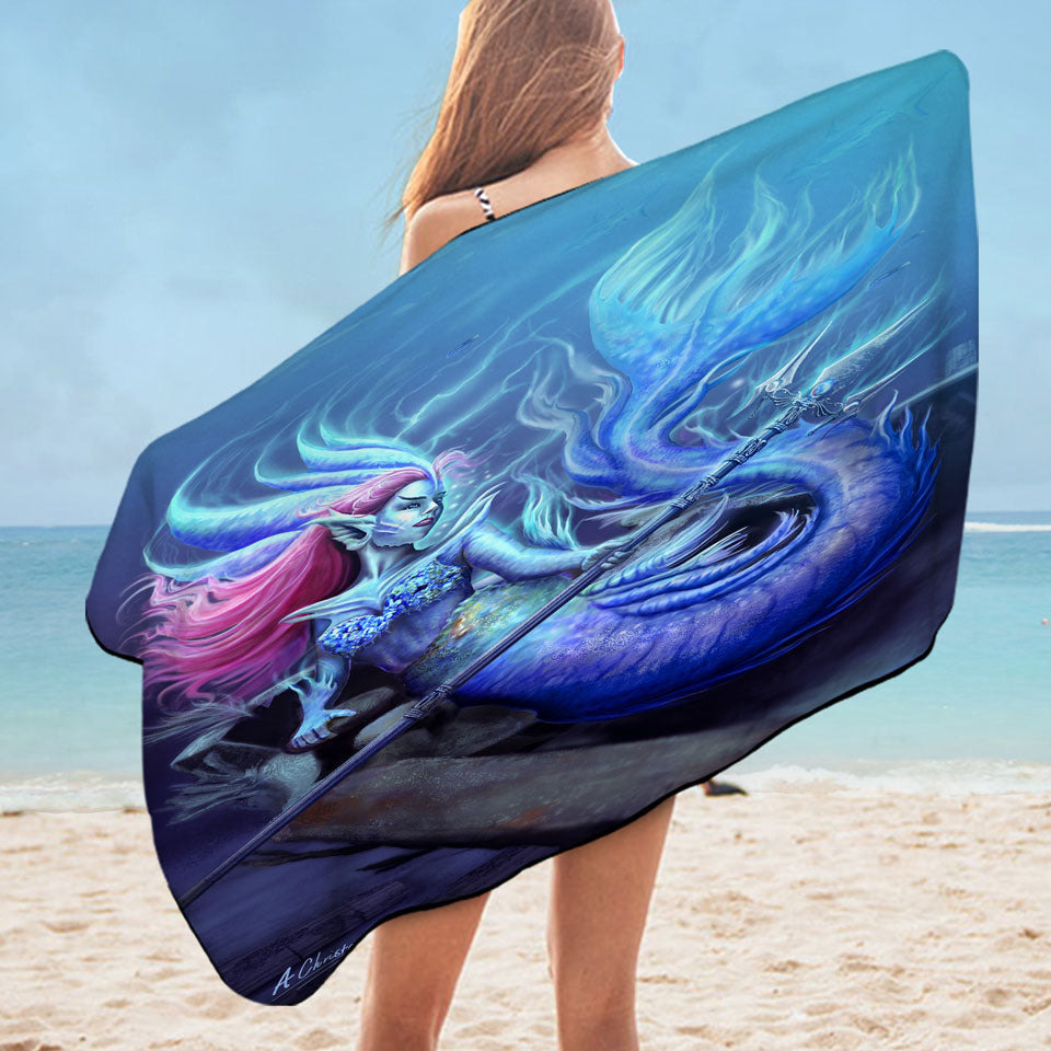 The Underwater Protector Beautiful Mermaid Pool Towels