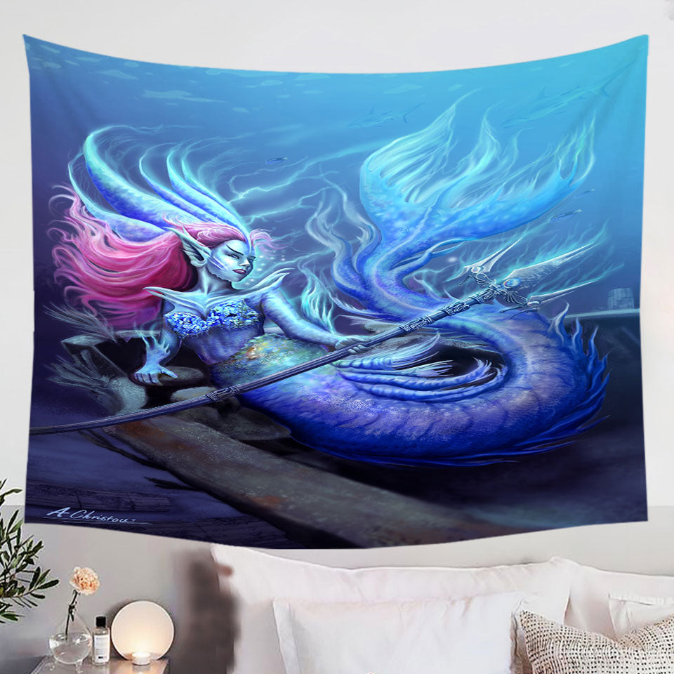 The-Underwater-Protector-Beautiful-Mermaid-Tapestry