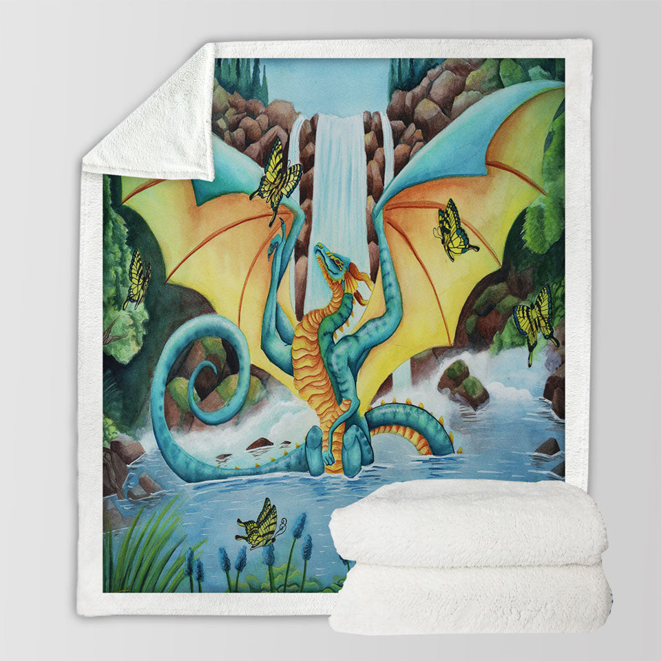 products/The-Woodland-Summer-Fountain-Butterflies-and-Dragon-Decorative-Blankets