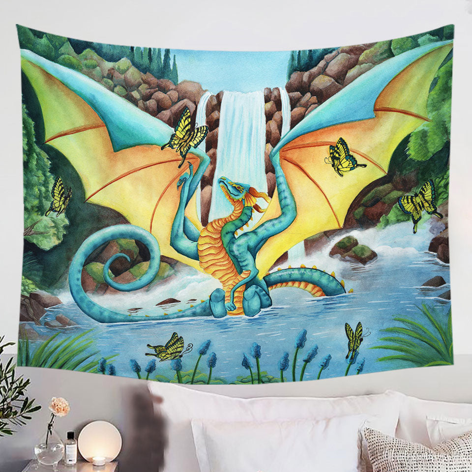 The-Woodland-Summer-Fountain-Butterflies-and-Dragon-Wall-Tapestry