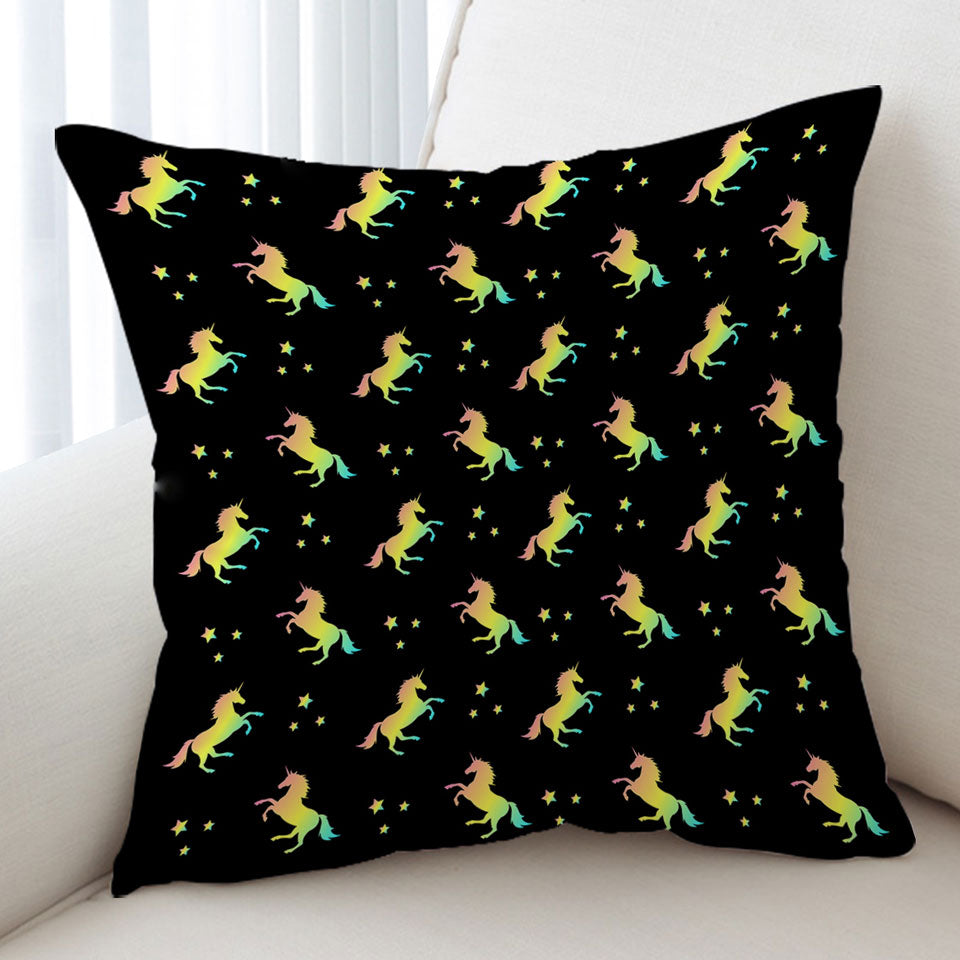 Three Stars Unicorn Pattern Throw Cushions