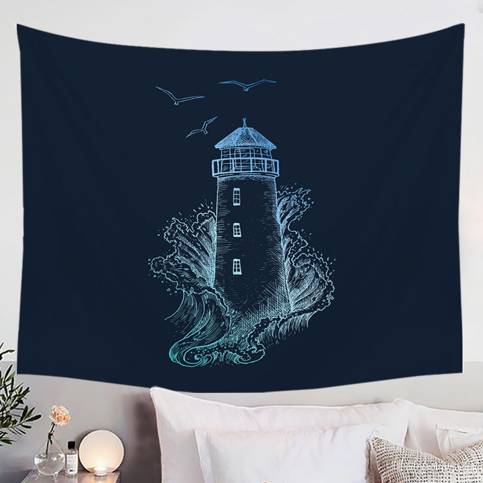 Thrilling Lighthouse Wall Decor Tapestry