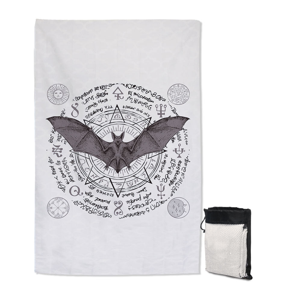 Thrilling Travel Beach Towel Ancient Demons Symbols Bat
