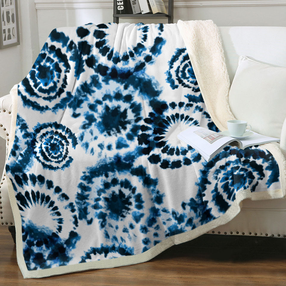 Throw Blanket Blue Dye Design