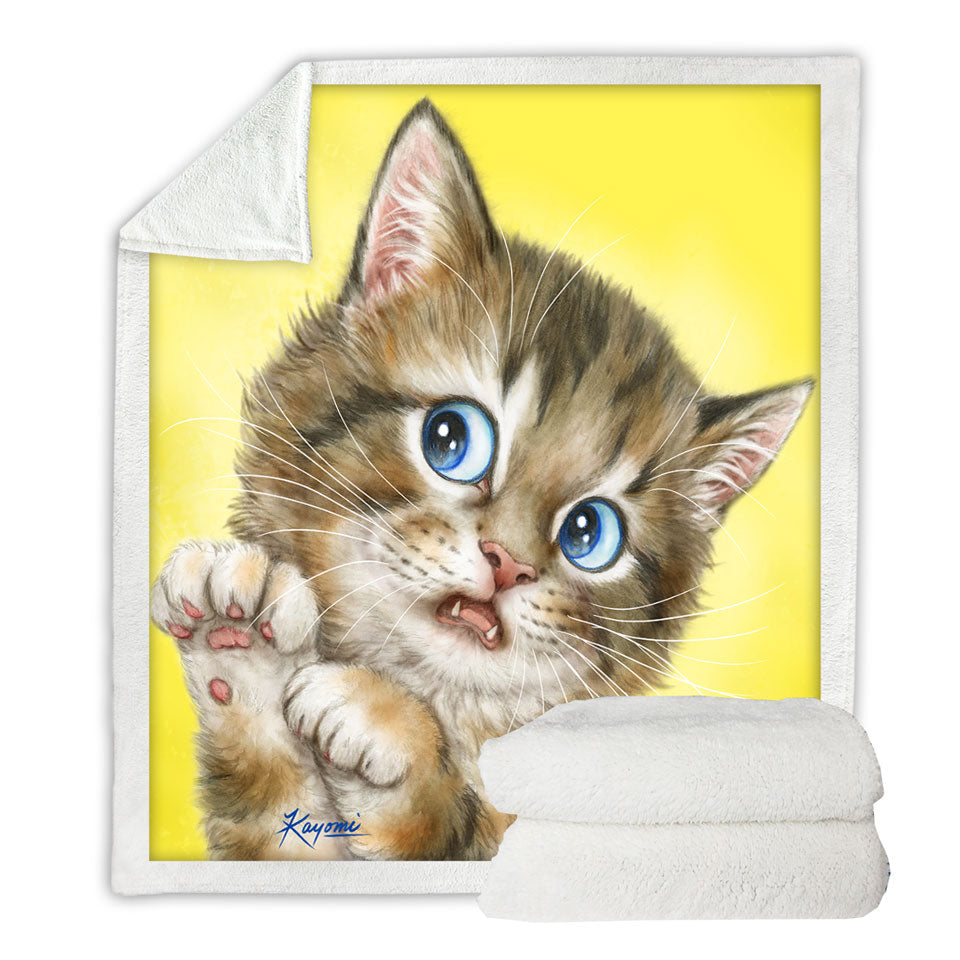 Throw Blanket Designs for Kids Adorable Tabby Kitty Cat