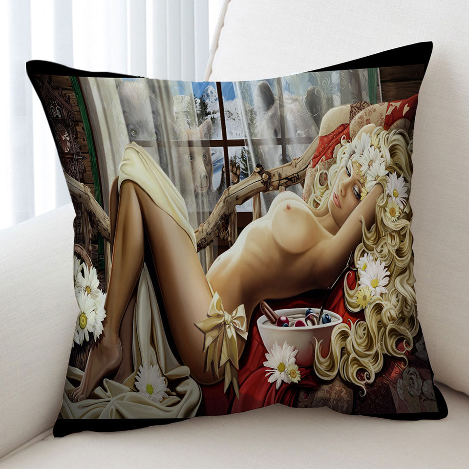 Throw Cushions for Men Cool Sexy Art Beautiful Woman Trying to Sleep