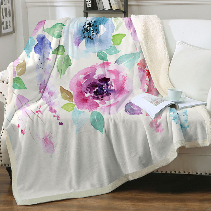 Throws Watercolor Floral Painting
