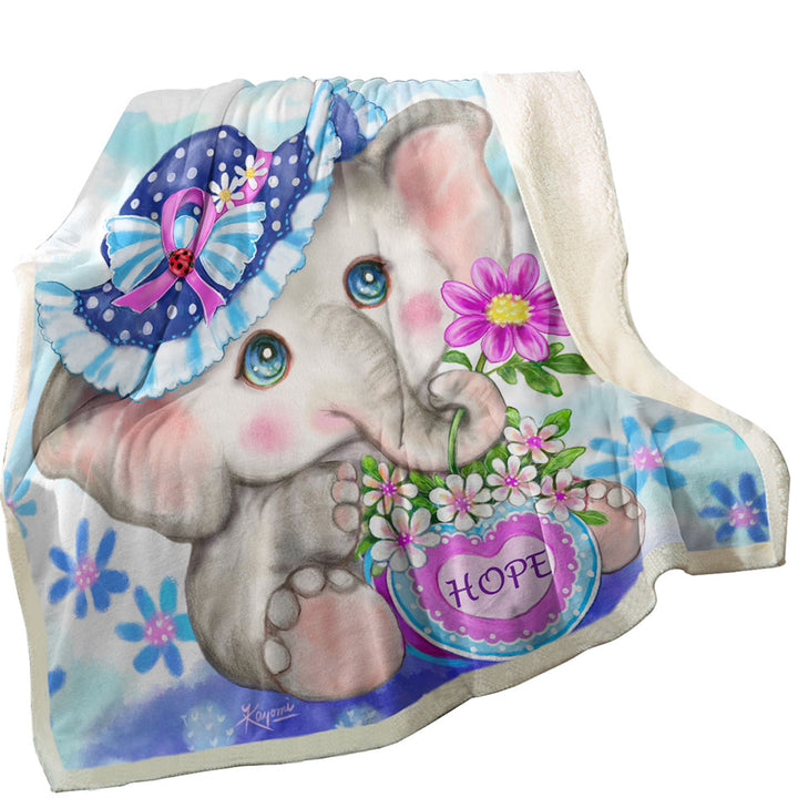 Throws for Kids Inspiring Design Cute Girly Elephant