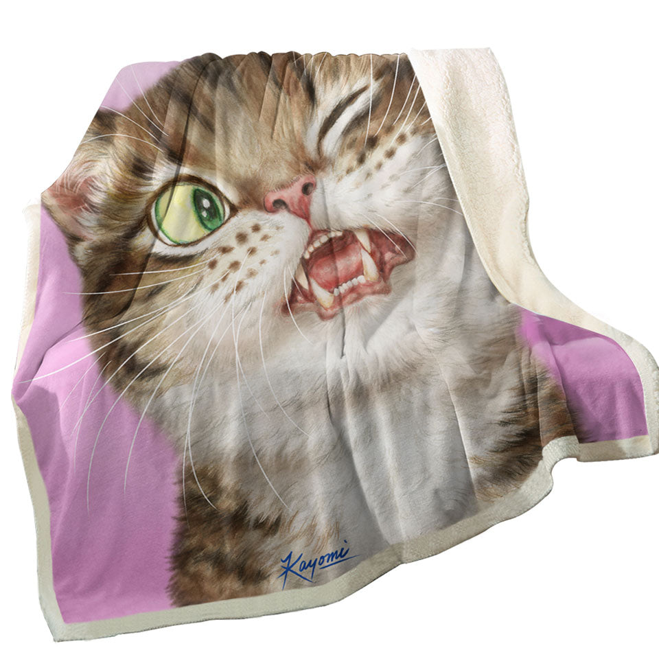 Throws with Cats Funny Faces Drawings Adorable Tabby Kitty