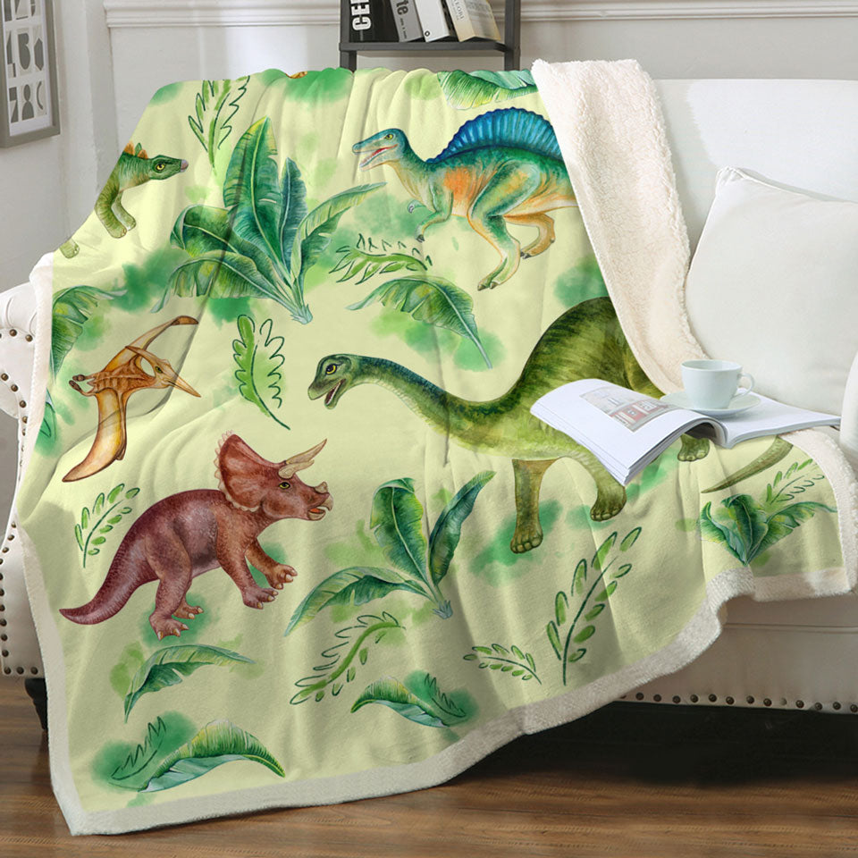 Throws with Dinosaur Drawings for Kids