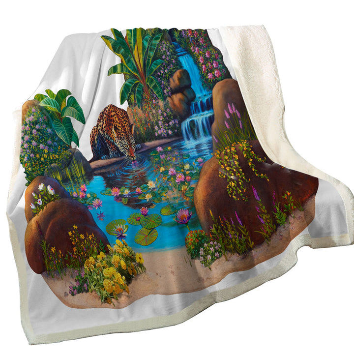 Throws with Leopard Tropical Watering Hole