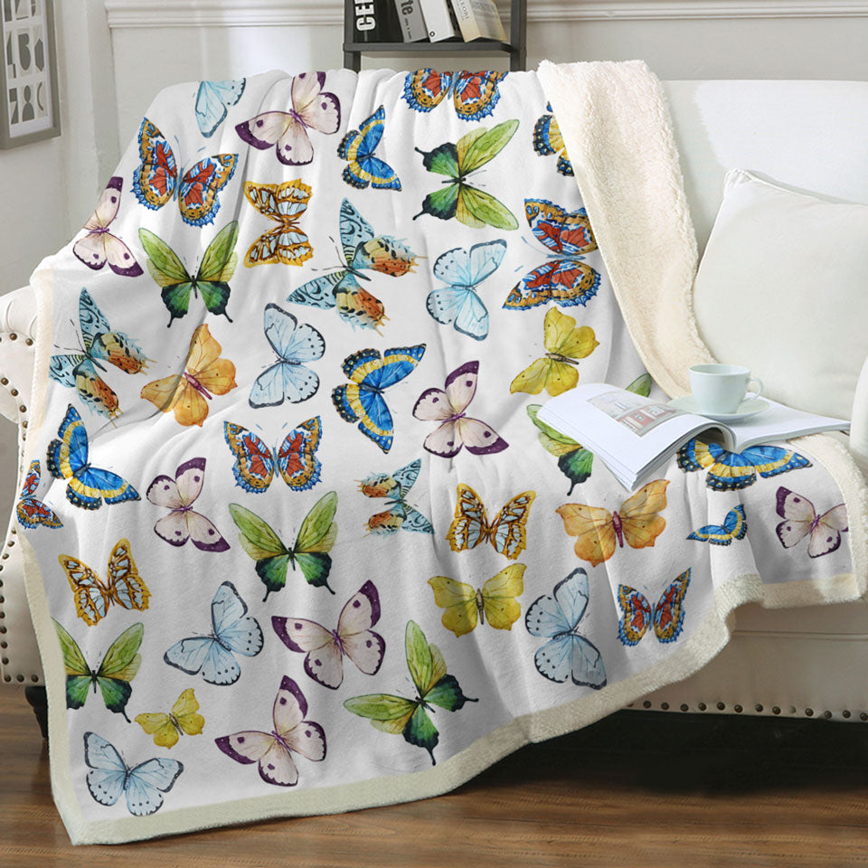 Throws with Multi Pattern and Colors Butterflies