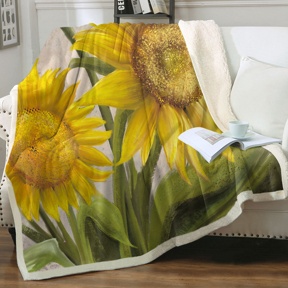 products/Throws-with-Sunflowers-Art-Beautiful-Yellow-Flowers