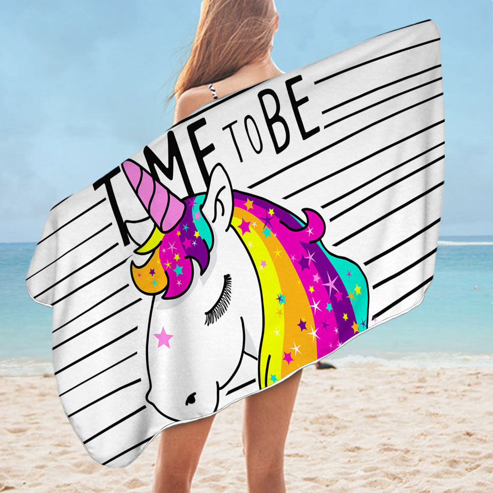 Time to be a Unicorn Girls Pool Towel