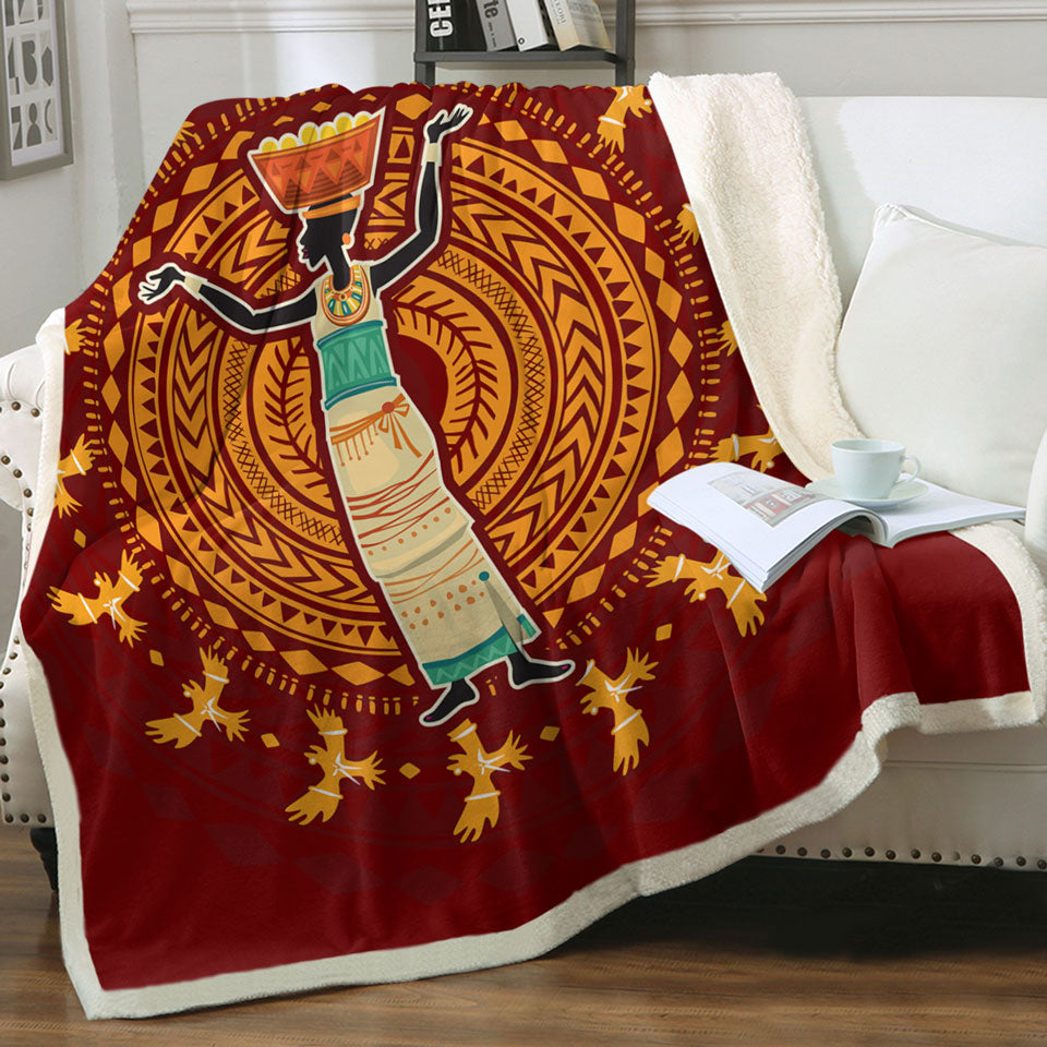 Traditional African Woman Decorative Throws