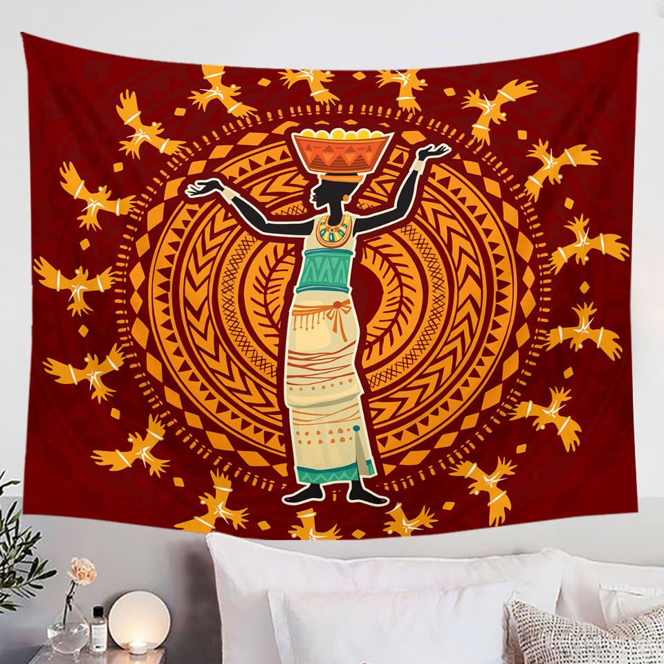 Traditional African Woman Tapestry