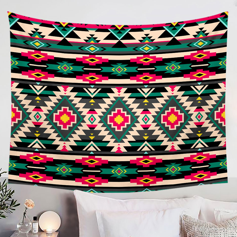 Green Blue Artistic Turtle Tapestry Wall Hanging