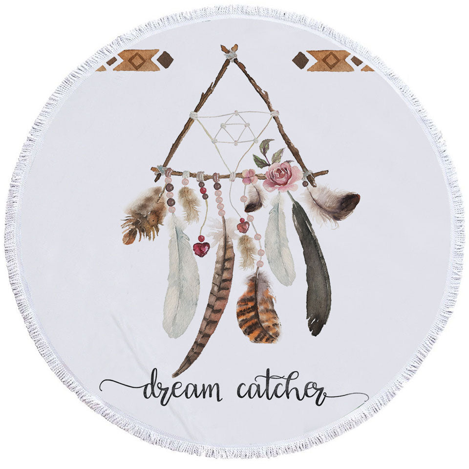 Triangular Native Dream Catcher Circle Towel