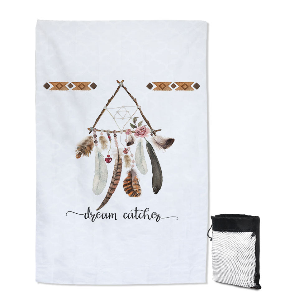 Triangular Native Dream Catcher Thin Beach Towel