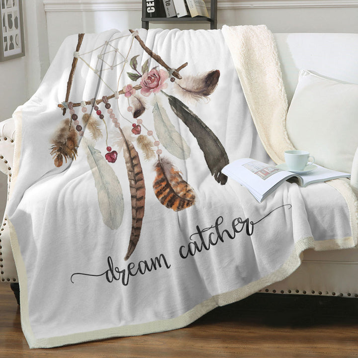 Triangular Native Dream Catcher Throw Blanket