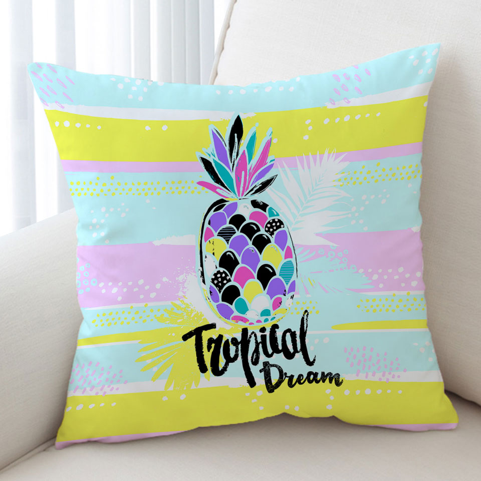 Tropical Dream a Multi Colored Pineapple Cushion