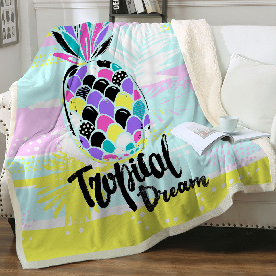 Tropical Dream a Multi Colored Pineapple Decorative Throws