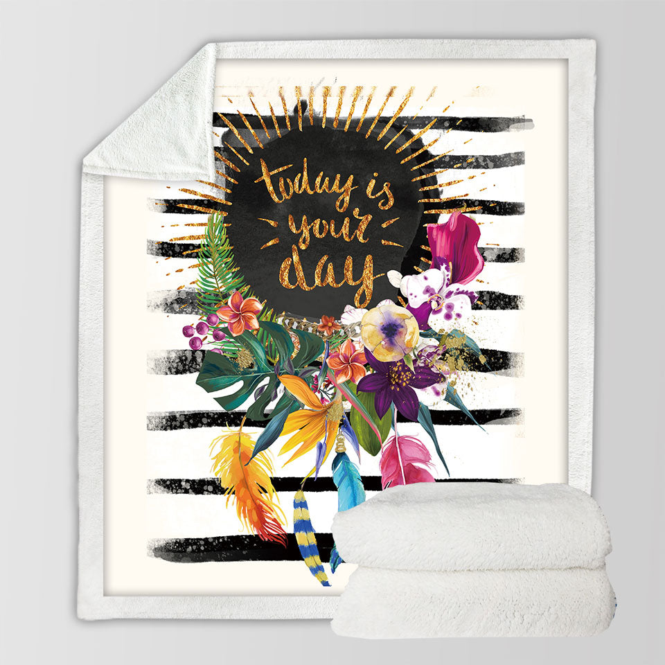 Tropical Flowers Encouragement Throws