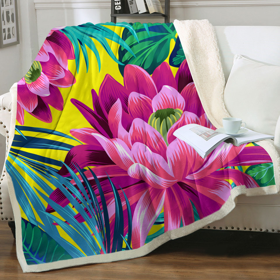 Tropical Flowers Throws