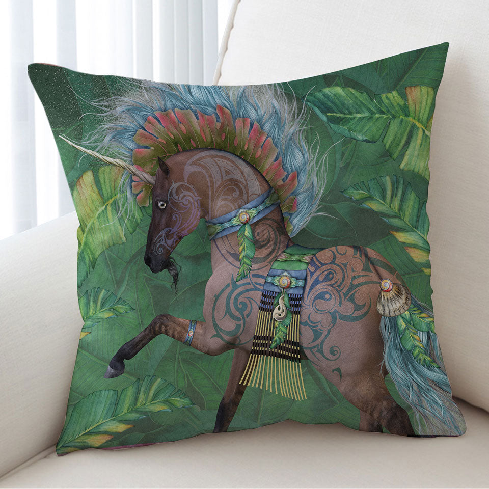 Tropical Leaf Cushion Cover Rawiri Unicorn