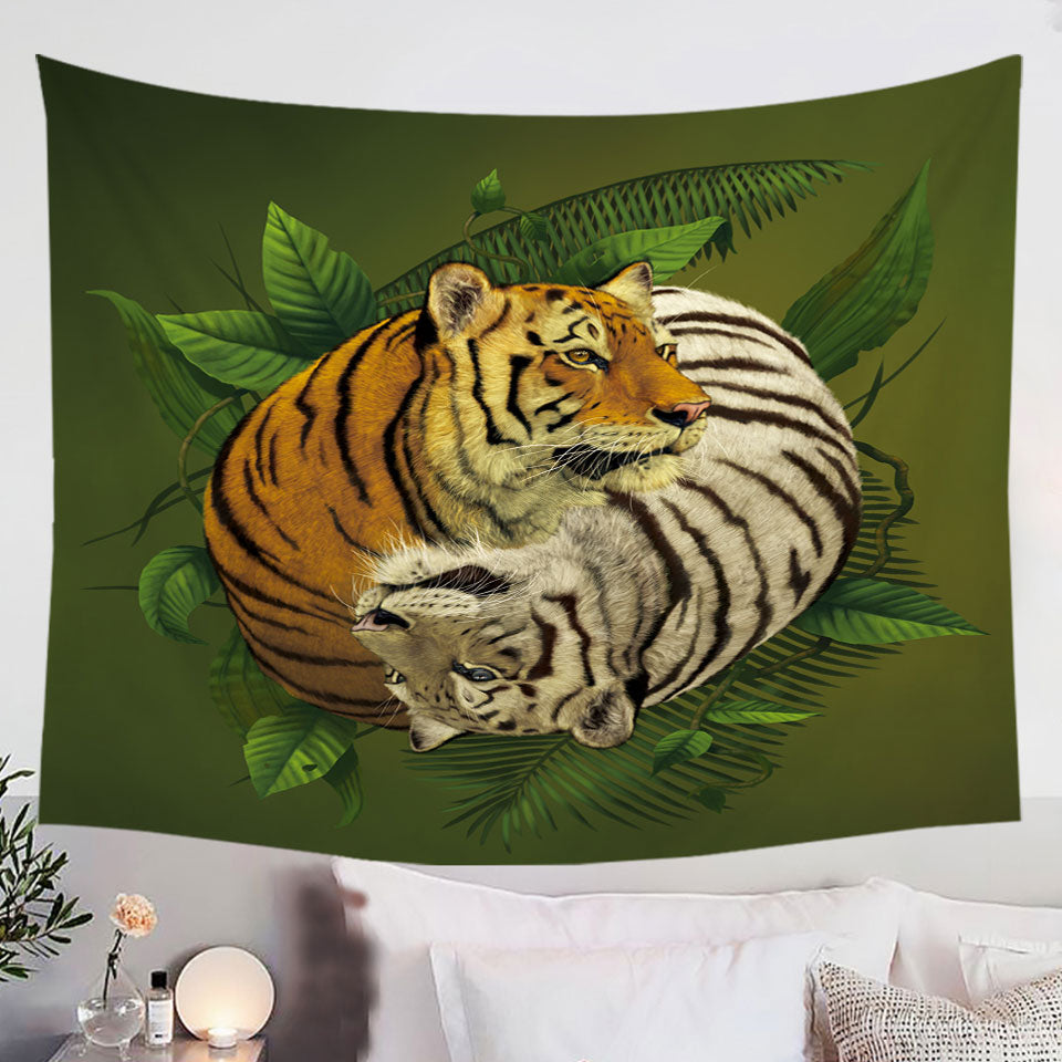 Tropical-Leaves-Yin-Yang-Tiger-Tapestry