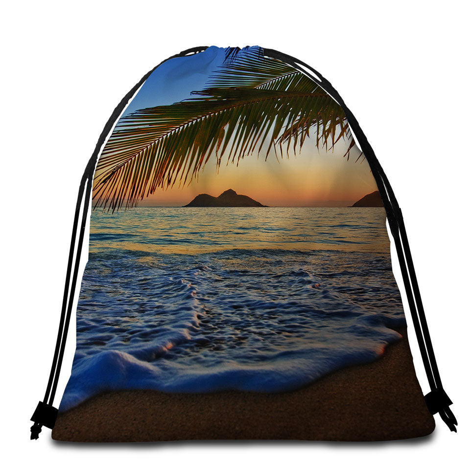 Tropical Ocean Packable Beach Towel