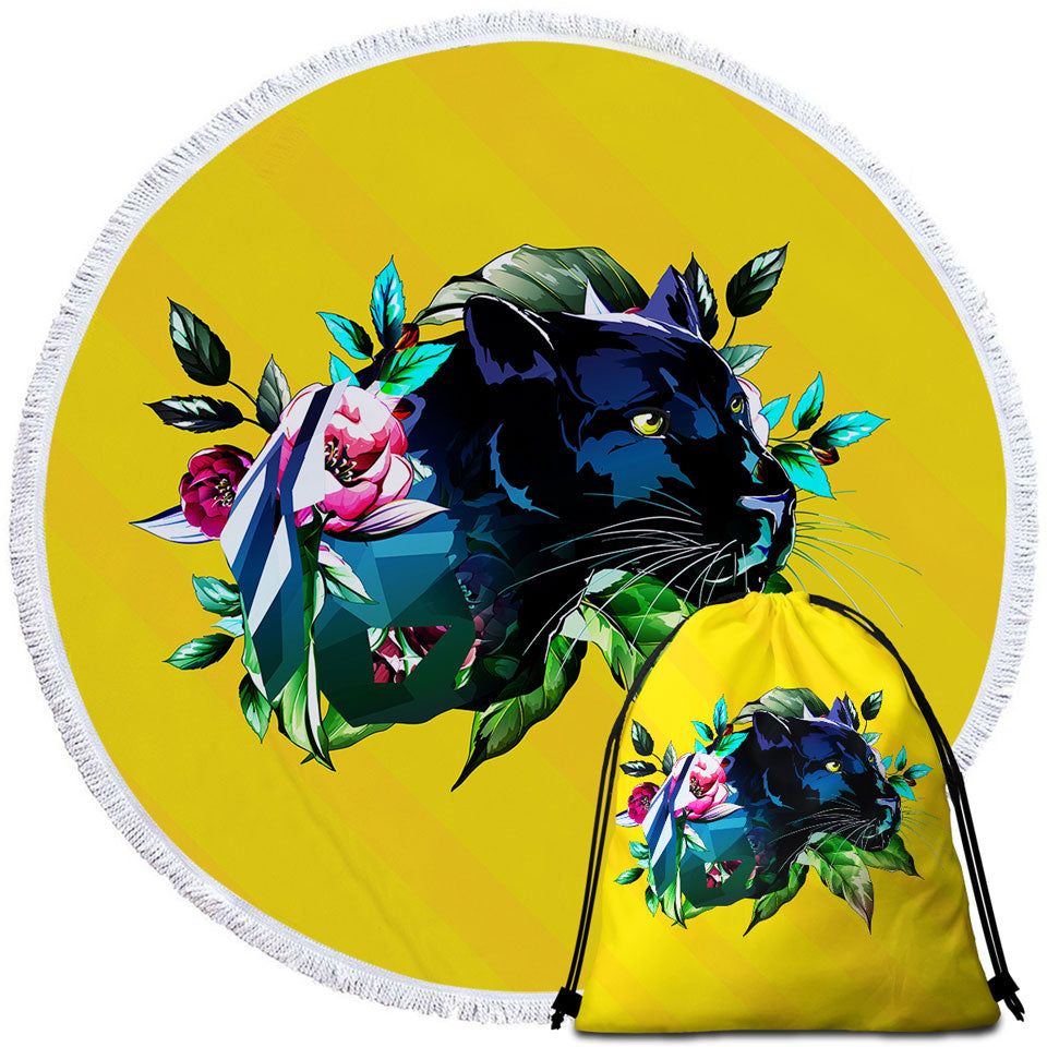Tropical Vibes Panther Beach Towels